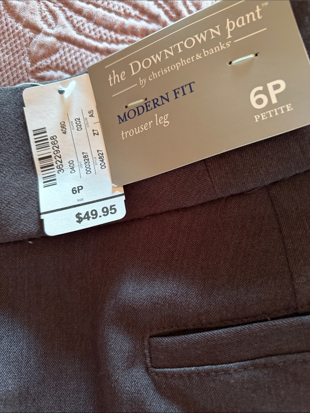 Christopher & Banks Gray Modern Fit Trouser - 6P